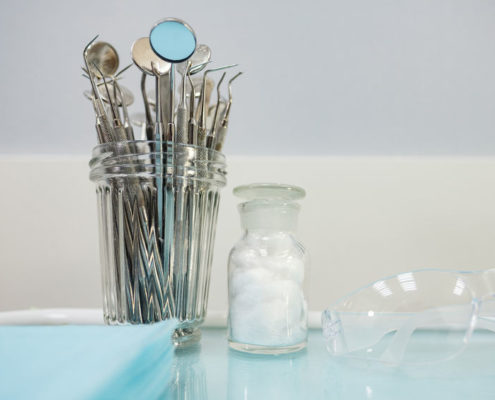 84202083 - metal tools for dentists in the dental office