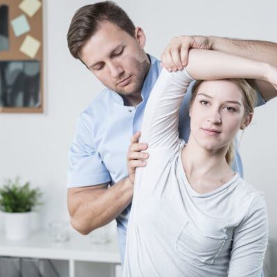42870064 - close-up of male physiotherapist training with patient